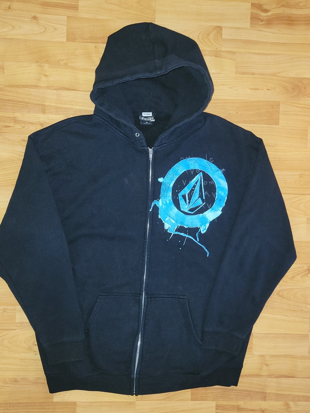 Y2K Volcom Stone Hoodie Zip Up Skater Streetwear Graphic Men's XL Extra Large